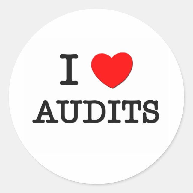 Sticker Rond J'aime les audits (Devant)