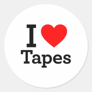 Sticker Rond J'aime les bandes