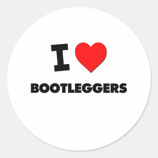 Sticker Rond J'aime les bootleggers (Devant)