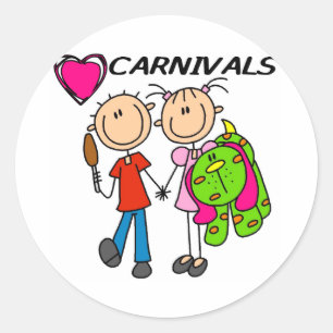 Sticker Rond J'aime les carnavals