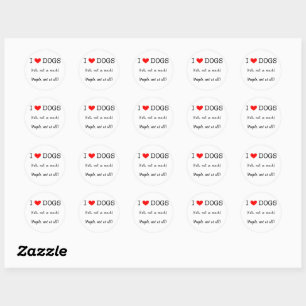 Sticker Rond J'aime les chiens, les chats pas tellement, les ge