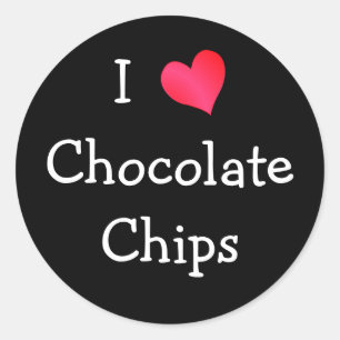 Sticker Rond J'Aime Les Chips Au Chocolat