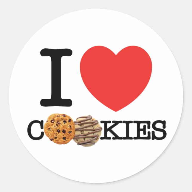 Sticker Rond J'aime les cookies (Devant)