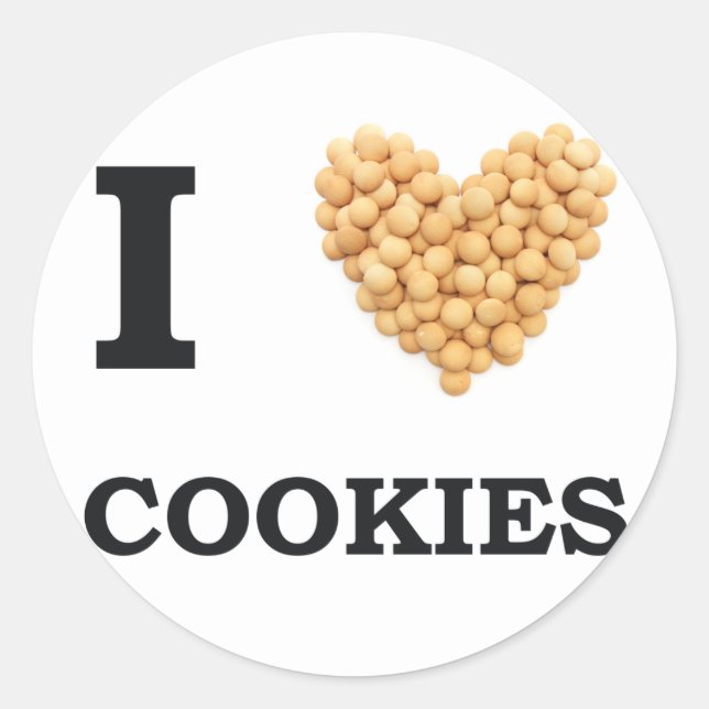 Sticker Rond J'aime les cookies (Devant)