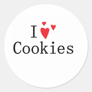 Sticker Rond J'aime les cookies