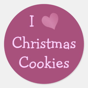 Sticker Rond J'aime les cookies de Noël