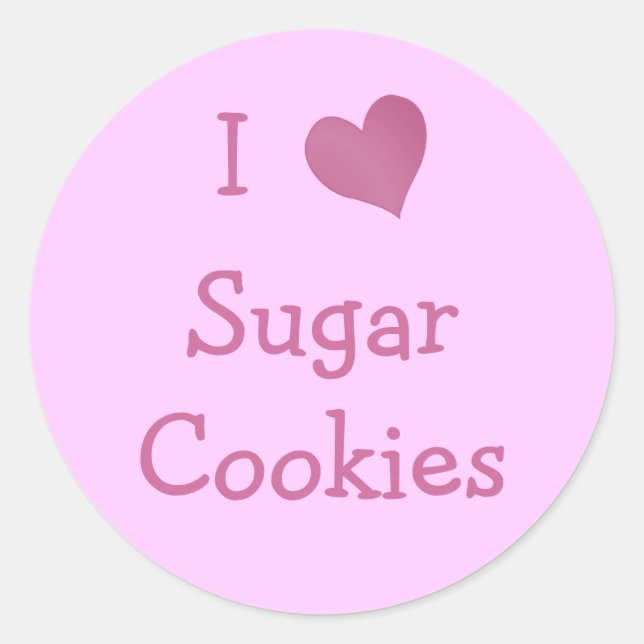 Sticker Rond J'aime les cookies de sucre (Devant)