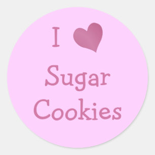Sticker Rond J'aime les cookies de sucre