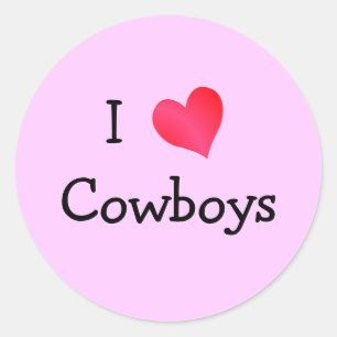 Sticker Rond J'aime les cowboys