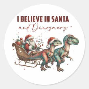 Sticker Rond J'aime les dinosaures