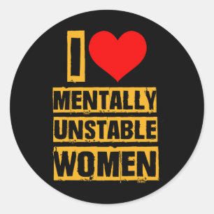 Sticker Rond J'aime les femmes instables métalliquement Saint-V