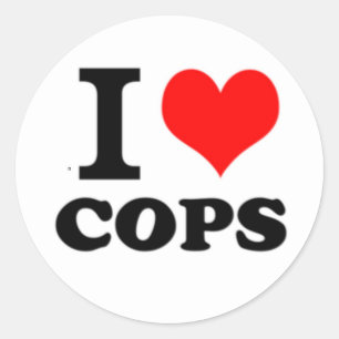 Sticker Rond J'aime les flics