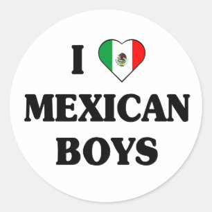 Sticker Rond J'aime les garçons mexicains