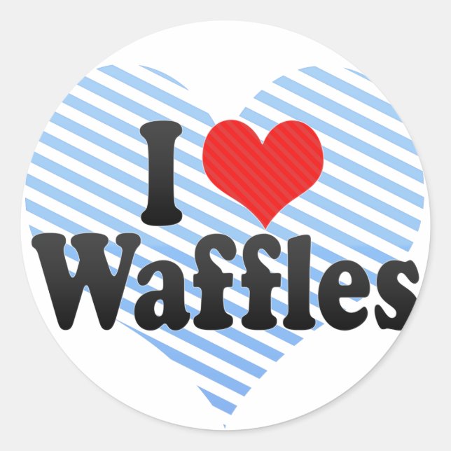 Sticker Rond J'aime les gaufres (Devant)