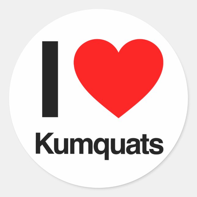 Sticker Rond j'aime les kumquats (Devant)
