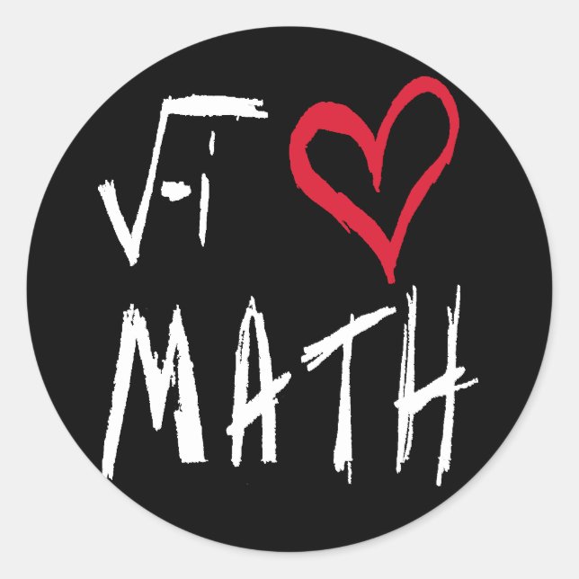 Sticker Rond J'aime les maths (Devant)