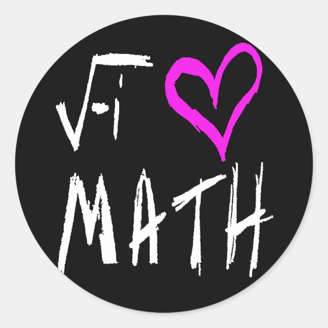 Sticker Rond J'aime les maths (Devant)