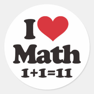 Sticker Rond J'Aime Les Maths !