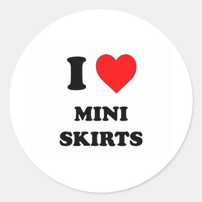 Sticker Rond J'aime les mini-jupes (Devant)
