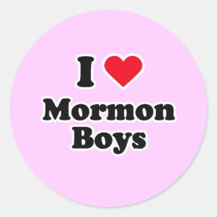 Sticker Rond J'aime les mormon boys