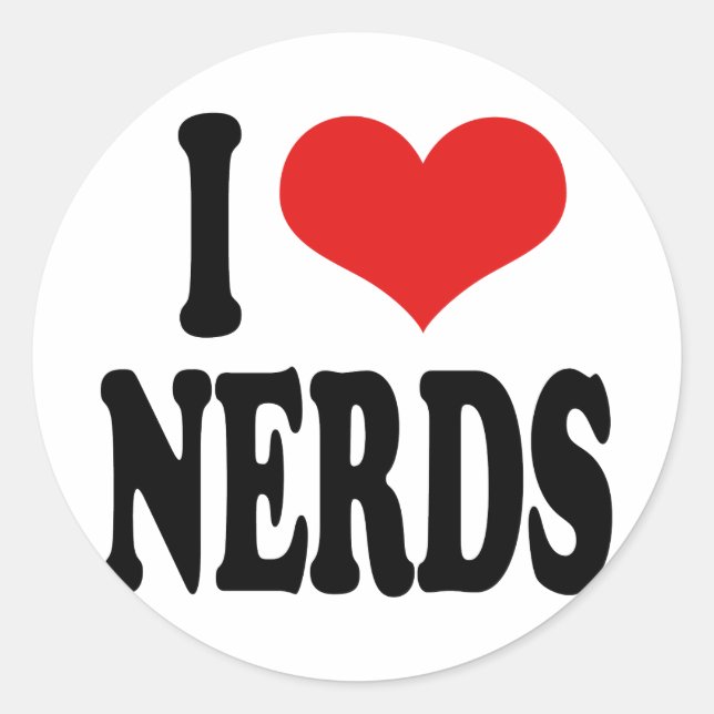 Sticker Rond J'Aime Les Nerds (Devant)