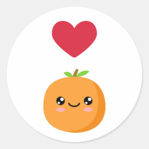 Sticker Rond J'aime les oranges