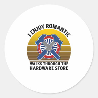 Sticker Rond J'aime les promenades romantiques à travers le mat