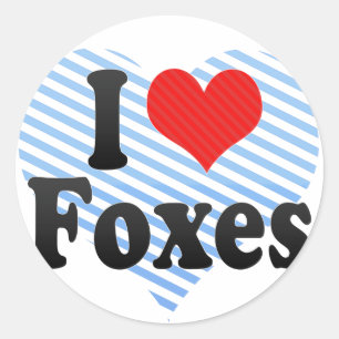 Sticker Rond J'Aime Les Renards