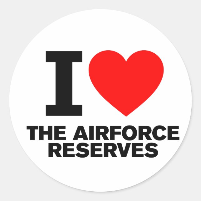 Sticker Rond J'aime les réserves de l'aviation (Devant)