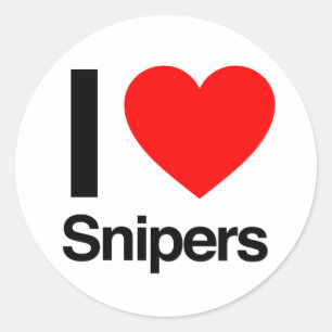 Sticker Rond j'aime les snipers