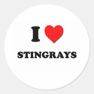 Sticker Rond J'Aime Les Stingrays