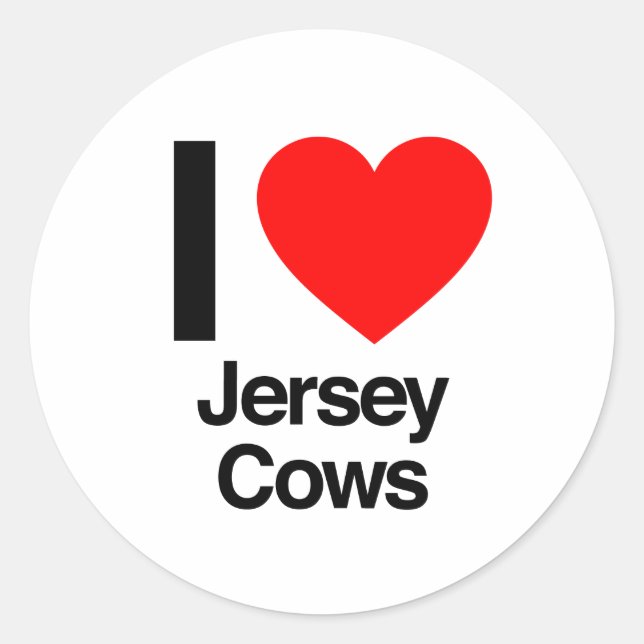 Sticker Rond j'aime les vaches jersey (Devant)