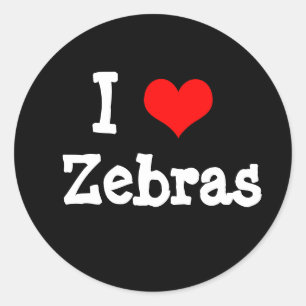 Sticker Rond J'aime les zèbres
