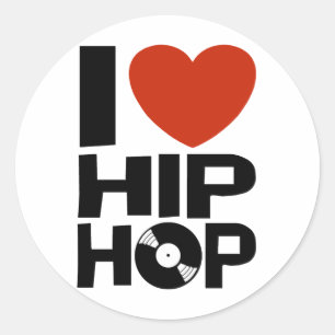 Sticker Rond J'aime l'Hip hop