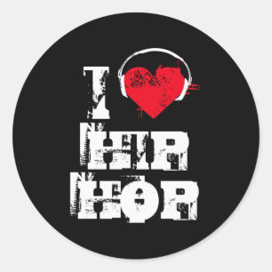 Sticker Rond J'aime l'hip hop