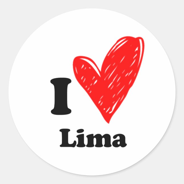 Sticker Rond J'aime Lima (Devant)