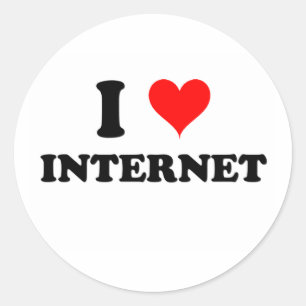 Sticker Rond J'aime l'Internet