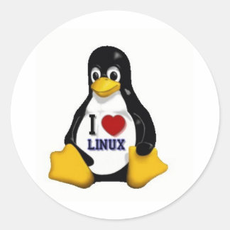 Sticker Rond J'aime Linux
