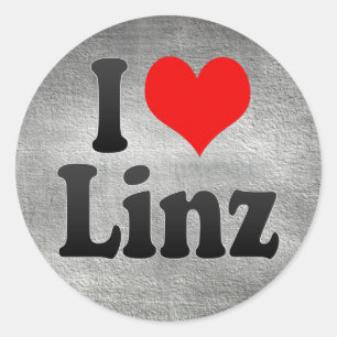 Sticker Rond J'aime Linz, Autriche