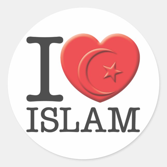 Sticker Rond J'aime l'Islam (Devant)