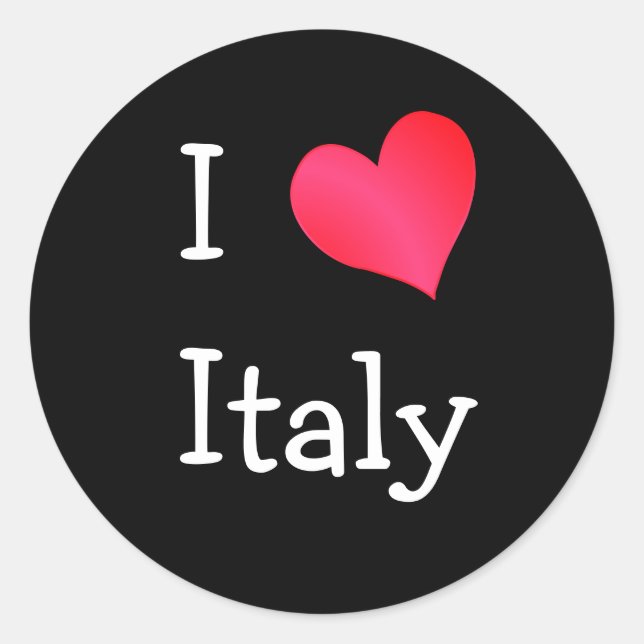 Sticker Rond J'aime l'Italie (Devant)