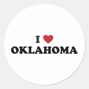 Sticker Rond J'aime l'Oklahoma