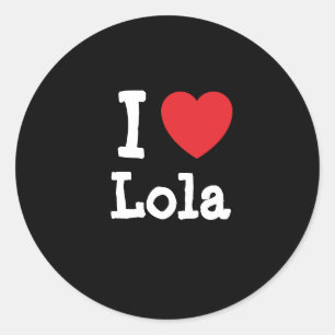 Sticker Rond J'aime Lola coeur T-shirt