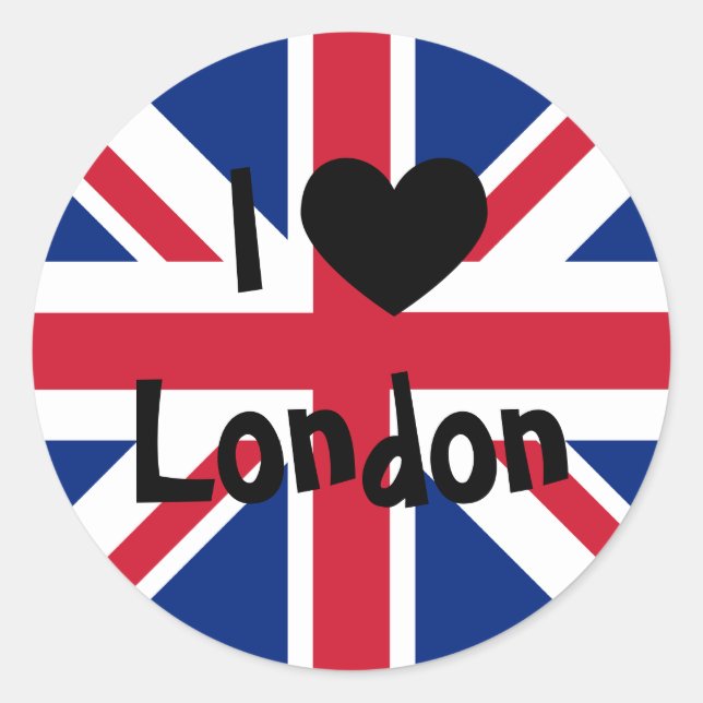 Sticker Rond J'aime Londres (Devant)