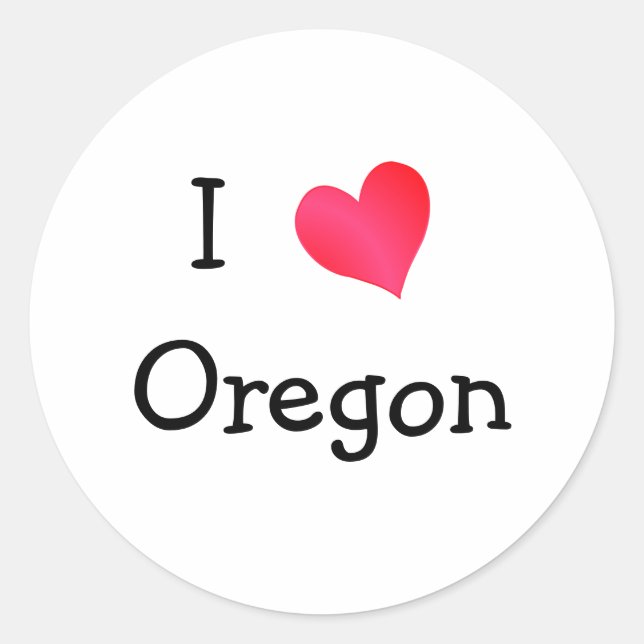 Sticker Rond J'aime l'Oregon (Devant)