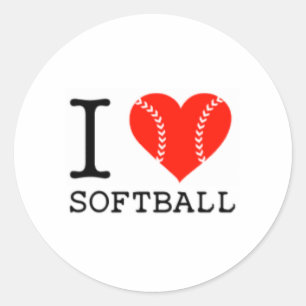 Sticker Rond j'aime l'ossc d'AUTOCOLLANTS du base-ball