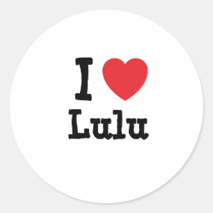 Sticker Rond J'aime Lulu coeur T-shirt