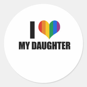 Sticker Rond J'aime ma fille gay