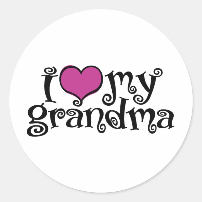 Sticker Rond J'Aime Ma Grand-Mère (Devant)