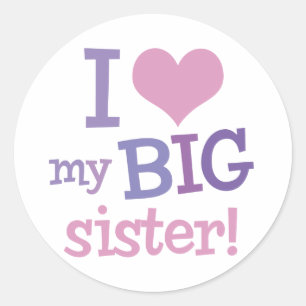 Sticker Rond J'Aime Ma Grande Soeur